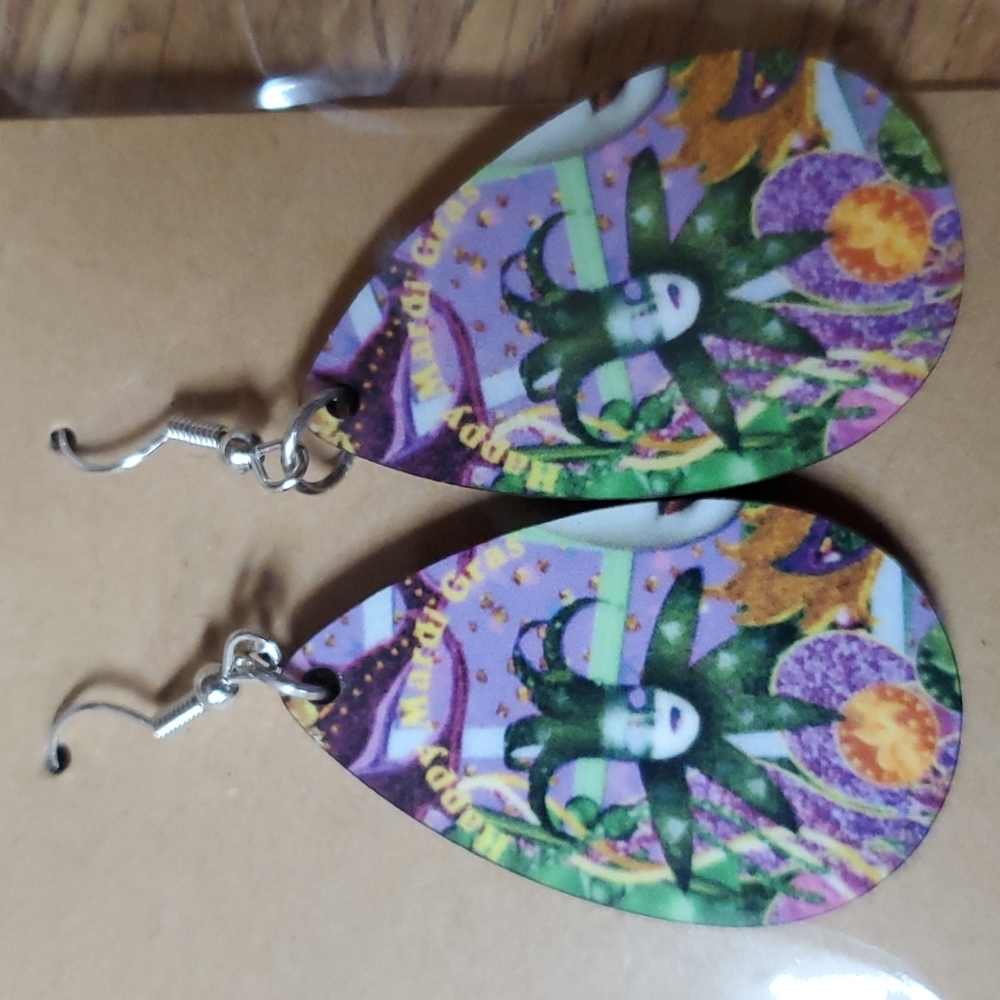 Mardi gras earrings